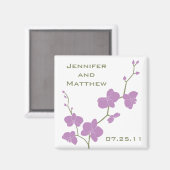 ラン結婚ス磁石 – ヴィンテージオリーブとバイオレット マグネット (正面/裏面)