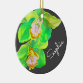 ラン花水モダン彩クリスマス名 セラミックオーナメント (右)