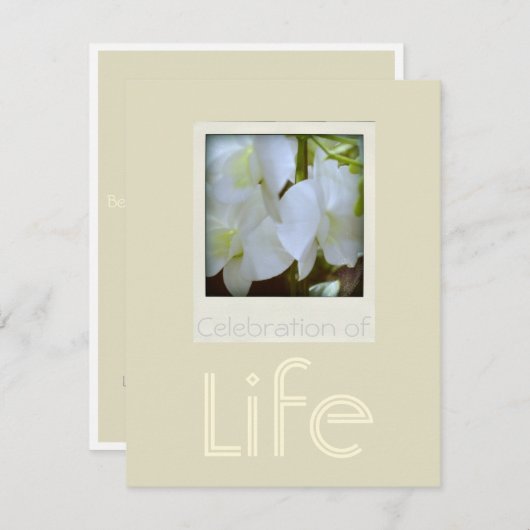 ラン1お祝いの生き葬式発表 招待状 (正面/裏面)