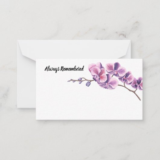 ラン，白い花のカードを常に記憶 ノートカード (正面)