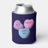 ラヴおもしろいビアキャンディハートカスタム文字 缶クーラー (缶正面)