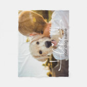 ラヴおもしろいポープリント犬の恋人の写真 フリースブランケット (正面)