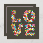 ラヴお洒落カラフル春の花シック開花 セーブザデート (正面/裏面)