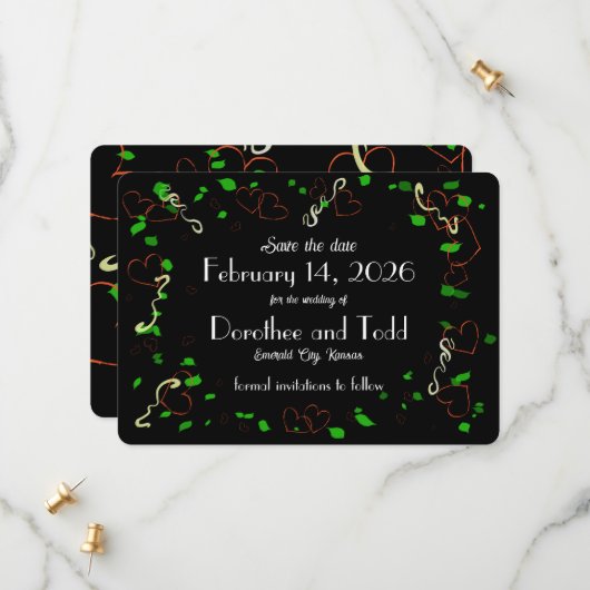 ラヴお洒落ザデート招待状 セーブザデート (正面/裏面インサイチュ)