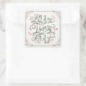 ラヴお洒落感動的引用文シール スクエアシール (バッグ)