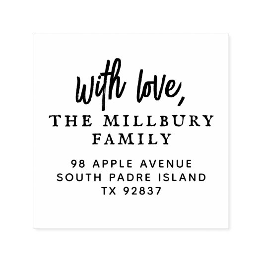 ラヴはっきりしたィーカスタム名付き差出人住所 セルフインキングスタンプ (デザイン)