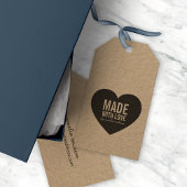 ラヴはっきりしたハートクラフト製の縦型 ギフトタグ