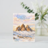 ラヴァレットの三峰 | 水彩画の山々 ポストカード (スタンド正面)