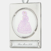 ラヴァンダーアザレアトレイルメイドウォーター色 シルバープレートバナーオーナメント (左)