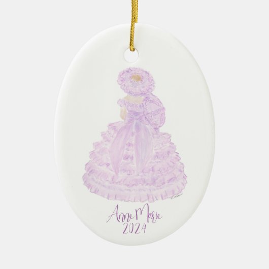 ラヴァンダーアザレアトレイルメイドウォーター色 セラミックオーナメント (正面)