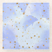 ラヴァンドルゴールデンスターパターン ガラスコースター (正面)