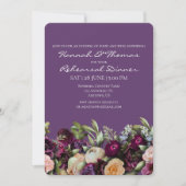 ラヴァンドルパープルエレガントフローラリハーサルディナー 招待状 (正面)