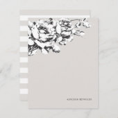 ラヴィアンバラフローラ文房具 – グレー ノートカード (正面/裏面)