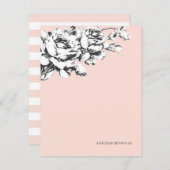 ラヴィアンバラフローラ文房具 – ピンク ノートカード (正面/裏面)