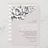 ラヴィアンバラフローラ結婚式招待状グレイ 案内状 (正面/裏面)