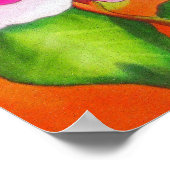 ラヴィアンバラ引用文と水彩ピンクローズ ポスター (角)