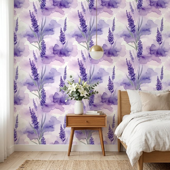 ラヴィエル ミスト ラベンダー ピール&スティック 壁紙 (Where Every Lavender Bloom Brings Peace, Beauty, and Timeless Elegance.)