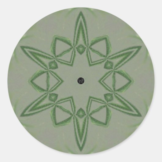 ラヴィシュオングリーンケルト結び目模様スター ラウンドシール (正面)