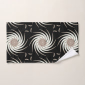 ラヴィシュオンブラックベージュホワイトフラワー抽象芸術アート バスタオルセット (ハンドタオル)