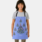 ラヴィシュオンブルーパープルピンクホワイトクリスマスツリー エプロン (インサイチュ)