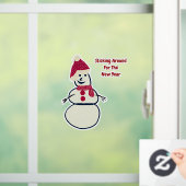 ラヴィシュリオンヴィンテージスパークリー雪だるま新年 ウィンドウサイン (ホーム)