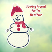 ラヴィシュリオンヴィンテージスパークリー雪だるま新年 ウィンドウサイン (シート3)