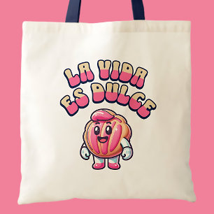 ラヴィダエスドゥルチェコンチャローザパンダースシャツ トートバッグ