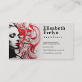 ラヴィッシング赤いヘアスタイルgye456 名刺 (裏面)