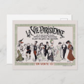 ラヴィパリジェンヌフランスヴィンテージポスター1905 ポストカード (正面/裏面)