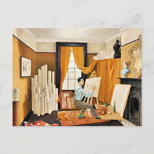 ラヴィリウス-エドワード·バウデンが自分のスタジオで働くホ シーズンポストカード (正面)