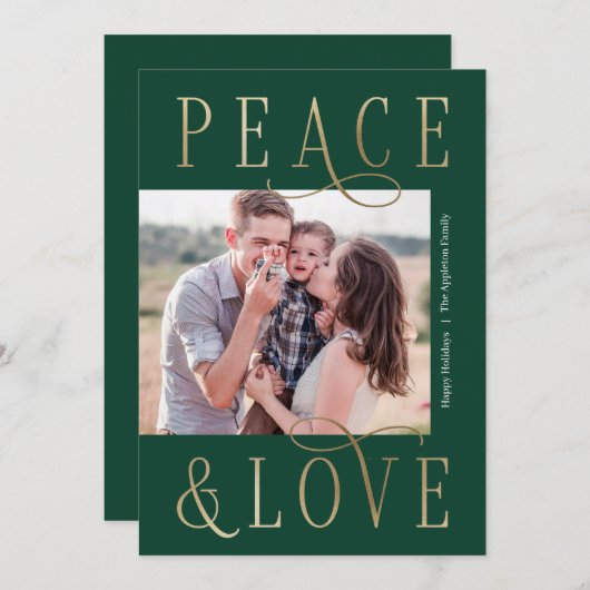 ラヴィングピースエディタブルカラーホリデーフォトカード シーズンカード (正面/裏面)