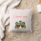 ラヴィードビーフロッグ枕 – かわいいカップル枕 クッション (ブランケット)