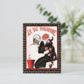 ラヴィーパリジェンヌ – 花のはがきに水をやる ポストカード (スタンド正面)