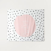 ラヴィーボヘーム – タイポグラフィ水玉模様ドットダンス タペストリー (正面(横))