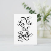ラヴィ・エスト・ベル、人生は美しい、フランスの引用文 ポストカード (スタンド正面)
