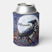 ラヴェンお洒落ムーンフローラ白黒ブルー 缶クーラー (缶裏面)