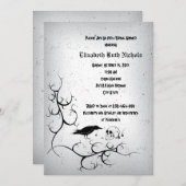 ラヴェンと髑髏のゴシックウェディング ブライダルシャワー 招待状 (正面/裏面)