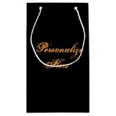 ラヴェンカラス秋ハーベストムーン秋ブラックオレンジ スモールペーパーバッグ (裏面)