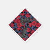 ラヴェンスとバラとダークブルー離れ スタンダードカクテルナプキン (角)