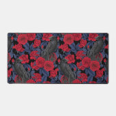 ラヴェンスとバラとダークブルー離れ デスクマット (正面)