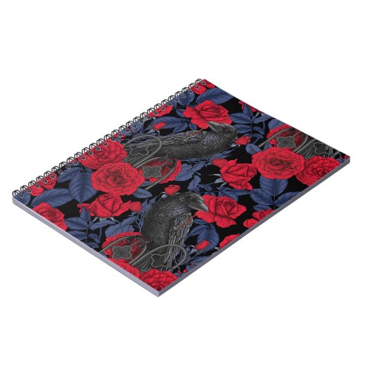 ラヴェンスとバラとダークブルー離れ ノートブック (左側)