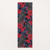 ラヴェンスとバラとダークブルー離れ ヨガマット (正面)