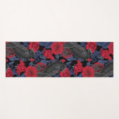 ラヴェンスとバラとダークブルー離れ ヨガマット (正面(横))