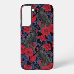 ラヴェンスとバラとダークブルー離れ SAMSUNG GALAXY S22+ケース