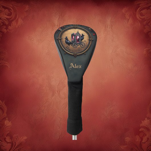 ラヴェンスとバラのゴシック様式の馬車。 ゴルフヘッドカバー