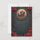 ラヴェンスとバラのゴシック様式の馬車。 サンキューカード (裏面)