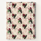 ラヴェンスとバラパーソナライズされたヴィンテージゴシック ノートブック (裏面)