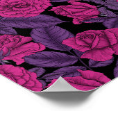 ラヴェンスとピンクのバラ ポスター (角)