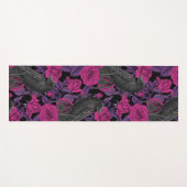 ラヴェンスとピンクのバラ ヨガマット (正面(横))