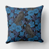 ラヴェンスとブルーのバラ クッション (裏面)